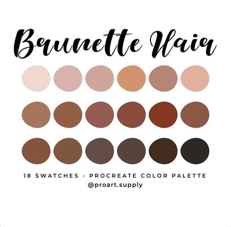 BRUNETTE HAIR PROCREATE Color Palette Hex Codes Brown For Etsy Blue