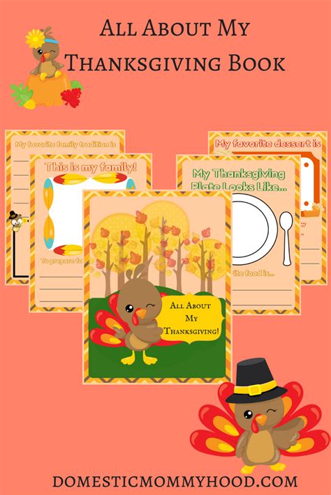 All About My Thanksgiving Printable Activity Book Domestic Mommyhood