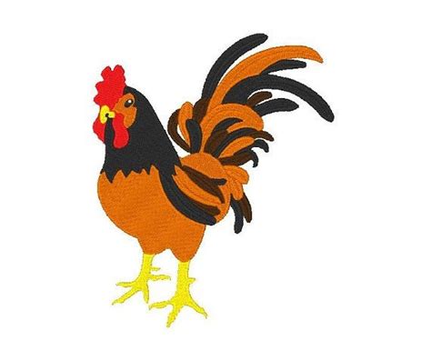 Rooster Machine Embroidery Design Embroidery Chicken Rooster Etsy Machine Embroidery