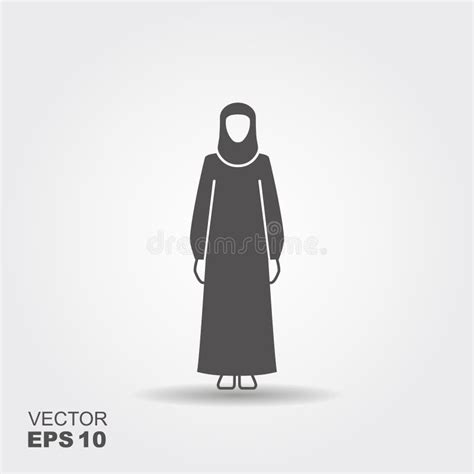Arab Woman Wearing A Traditional Black Arabic Dress Stock Vector