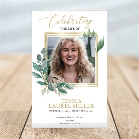Leaves Funeral Program Template 8 Pages Urns Online