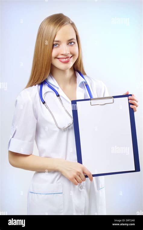 Nurse With Medical Clipboard Stock Photo Alamy