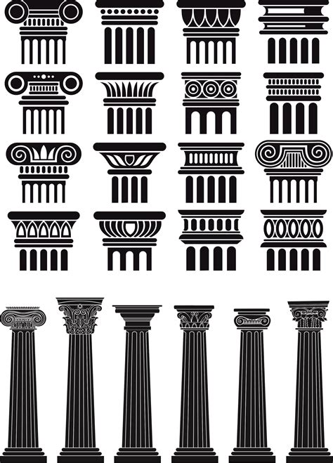 Set Of Pillars Clipart Greek Roman Column Obelisk Svg Etsy Roman