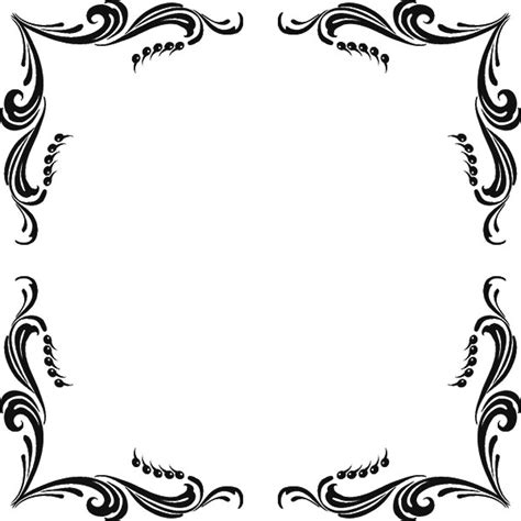 Hand drawn european retro black and white border design elements. Free Borders - Clipart Backgrounds 9