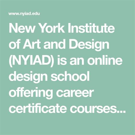 New York Institute Of Art And Design Nyiad Is An Online Design School