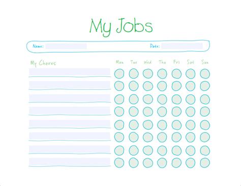 Free 8 Sample Kids Chore Chart Templates In Pdf Ms Word