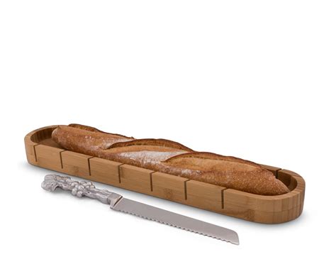 Baguette Board With Grape Bread Knife Hanley Wood Texas