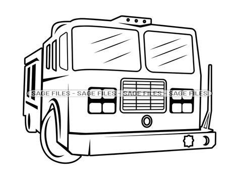 Fire Truck Outline Svg Firetruck Svg Fire Engine Svg Fire Truck