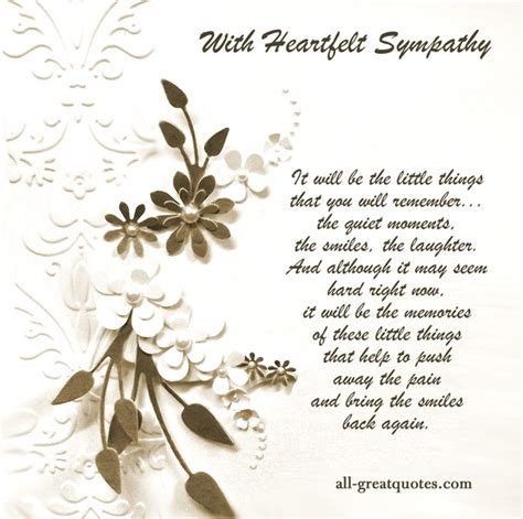 Free Sympathy Cards It Will Be The Little Things That You Will Remember