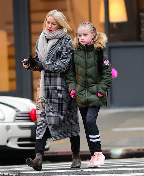 Naomi Watts Bundles Up In A Checked Coat As She Enjoys A Chilly Stroll