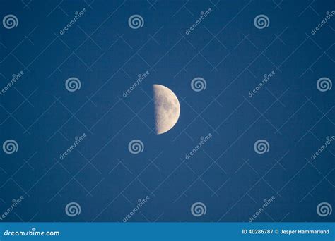 Half Moon On The Night Sky Stock Image Image Of Surface 40286787
