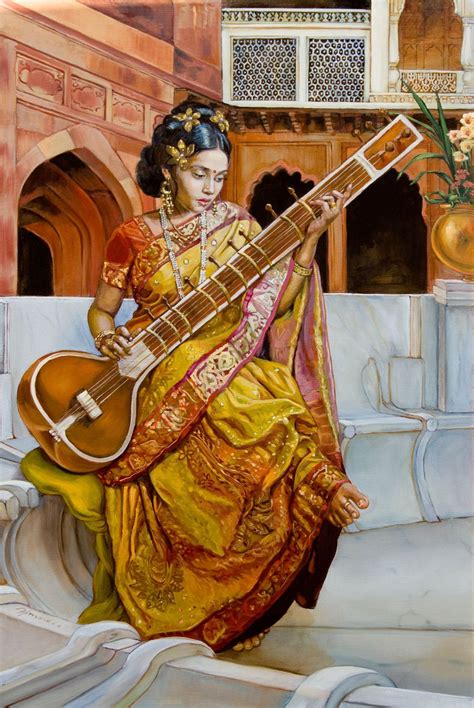 Instagram | @raghavmeattle, @prateekkuhad, @tejas1989) indie music is really having its moment in the sun in india… finally! Lady with a sitar, oil painting, realism, lady, India, Sitar, music, | Dominique Amendola ...