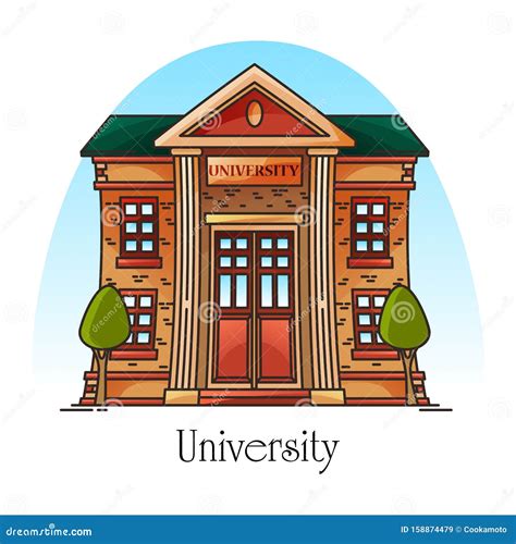 University Building Or College Facade Education Stock Vector