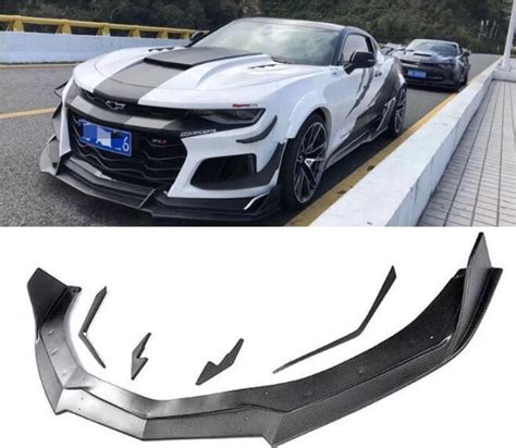 Real Carbon Fiber Front Bumper Splitters Lip Side Aprons Angle For