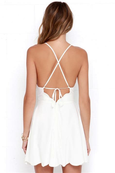 Play On Curves Ivory Backless Dress Backless Dress White Short Dress