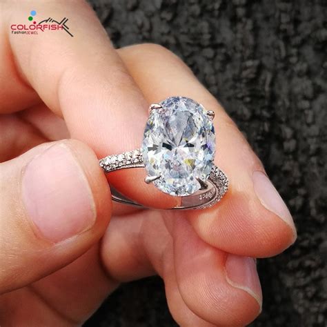 Here are a few that really shine bright COLORFISH Luxury 5 Carat Oval Cut Solitaire Engagement ...