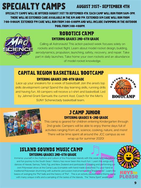 Specialty Camps Schenectady Jewish Community Center