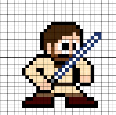 Obi Wan Kenobi Perler Bead Pattern Pixel Art Pixel Art Templates