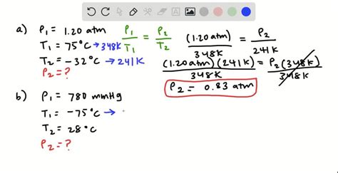 Solvedcalculate The Final Pressure In Atmospheres For Each Of The