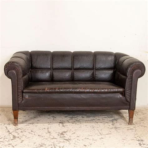 Antique Vintage Brown Leather Sofa Denmark