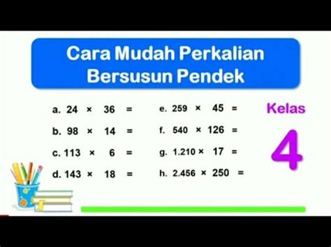 Cara Mudah Perkalian Bersusun Pendek Matematika Kelas 4 SD YouTube