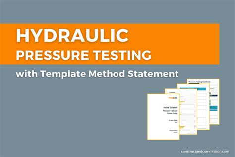 Hydraulic Pressure Testing Explained With Templates