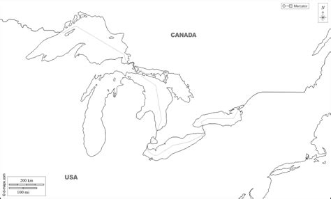 Great Lakes Free Map Free Blank Map Free Outline Map Free Base Map