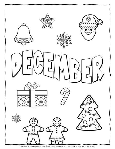 December Coloring Page Planerium