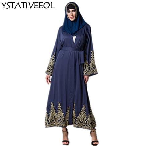 5xl Big Size 2019 Emboridery Lace Robes Musulmane Turkish Abaya Muslim Cardigan Arab Middle East