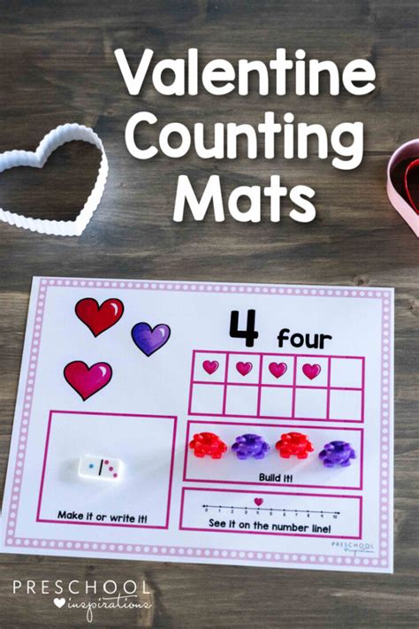 Valentines Day Ten Frame Counting Mats Preschool Inspirations