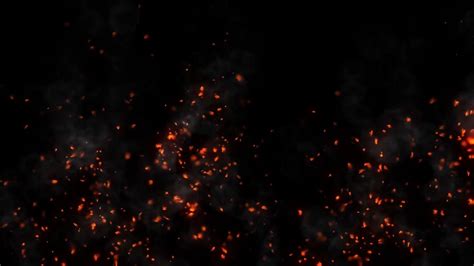 Fire Particles Overlay With Smoke Effect On Black Screen Youtube