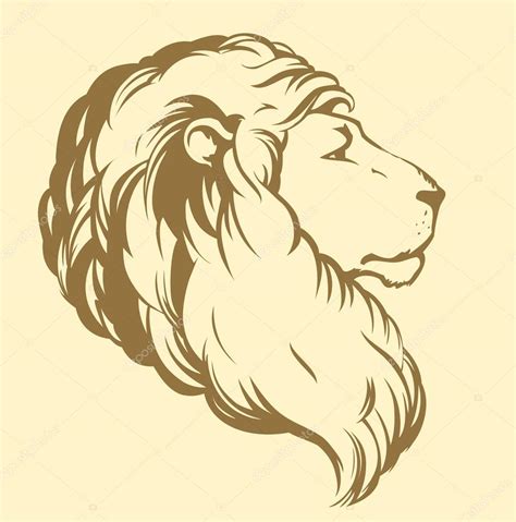 Lion Head Side Profile Drawing