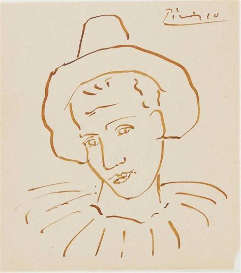 Pablo Picasso 1881 1973 Brown Ink Drawing