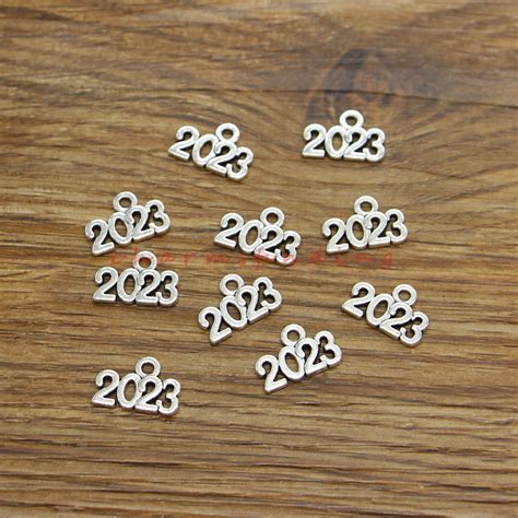 50100pcs 2023 Charms New Year Charms Graduation Charms Antique Silver