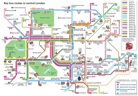 Central London Key Bus Routes •