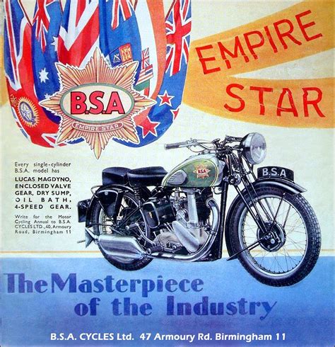1937 Bsa Empire Star Vintage Motorcycle Posters Motorcycle Posters