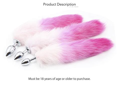 Pink Faux Fur Fox Tail Butt Plug 3 Size Metal Anal Plug Adult Sex Toys Anal Tail Toys Sex
