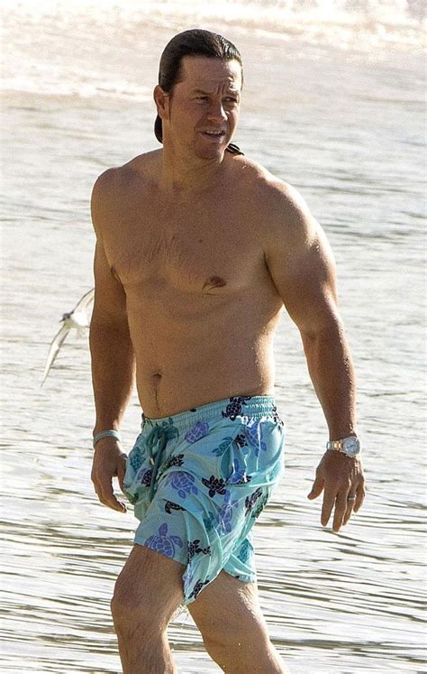 shirtless mark wahlberg sizzles on the beach in barbados