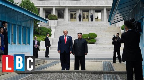 donald trump crosses into north korea from dmz in historic first for a serving us president lbc