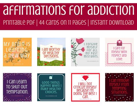 44 Printable Affirmations For Addiction And Cravings Affirmation