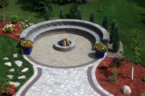 Harmonically Paver Fire Pit Fitting Circular Paver Patio With Fire Pit