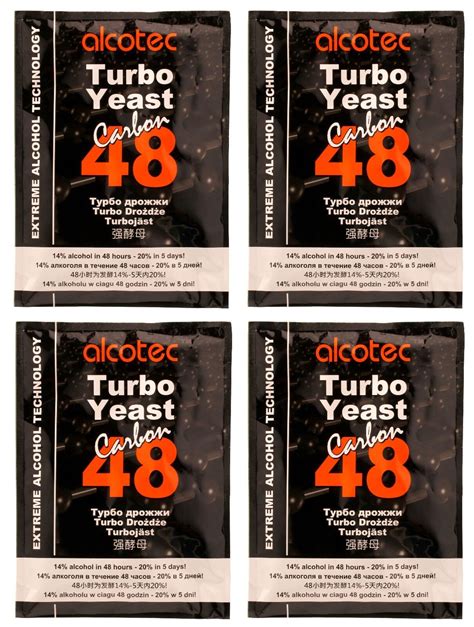 Alcotec Carbon 48 Hour Turbo Distillers Yeast Pack Of 4 Moonshine EBay