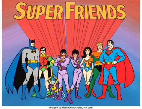 The All New Super Friends Hour Production Title Cel Hanna Barbera