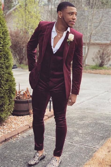 hellymoon burgundy prom tuxedo peak lapel single breasted 3 piece men s prom suits