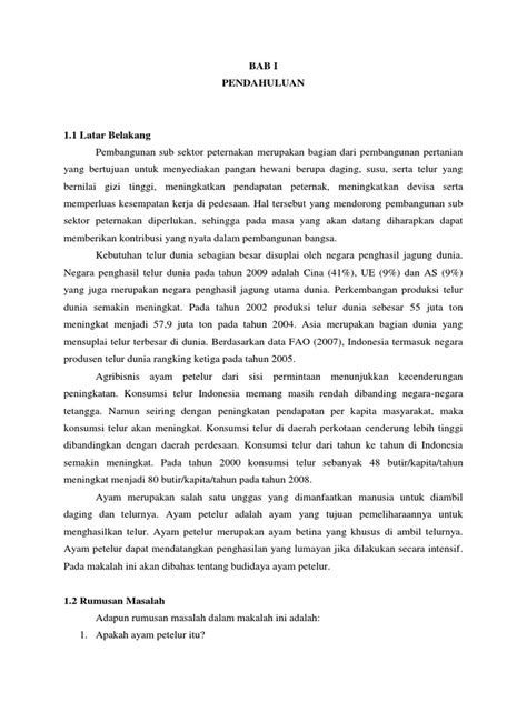 Misalkan merencanakan jumlah ayam petelur yang hendak diternakkan. Makalah Ayam Petelur