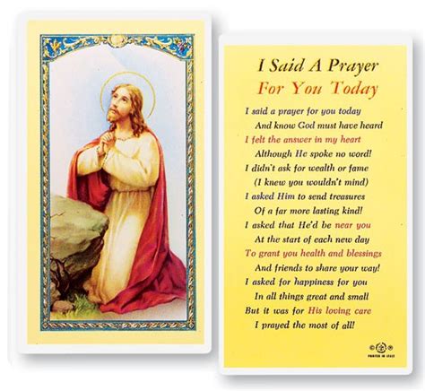 Maybe you would like to learn more about one of these? I Said A Prayer For You Today Laminated Prayer Cards 25 Pack