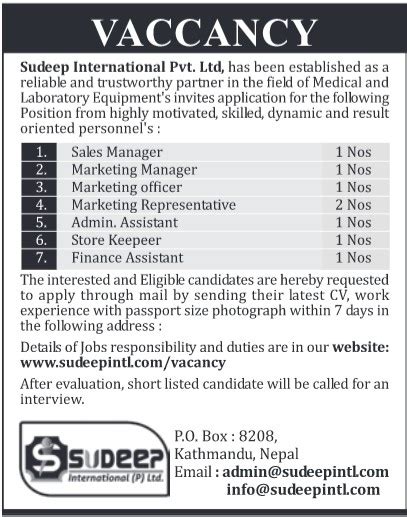 Post this finance assistant job description job ad to 18+ free job boards with one submission. Finance Assistant Job Vacancy in Nepal - Sudeep ...