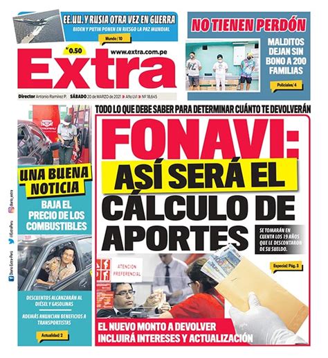 Portada Del DÍa De Extra Diario Extra