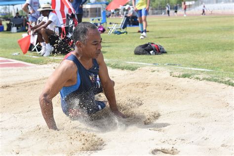 Long Jump Landing Sand Sprays As An Athlete Lands In The S Flickr