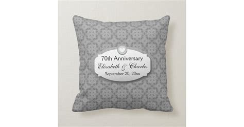 70th Anniversary Wedding Anniversary Platinum Z03 Throw Pillow